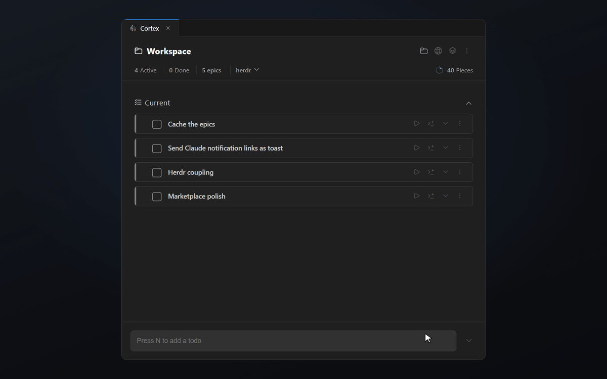 Cortex Lab with toggles that show or hide single Cortex features